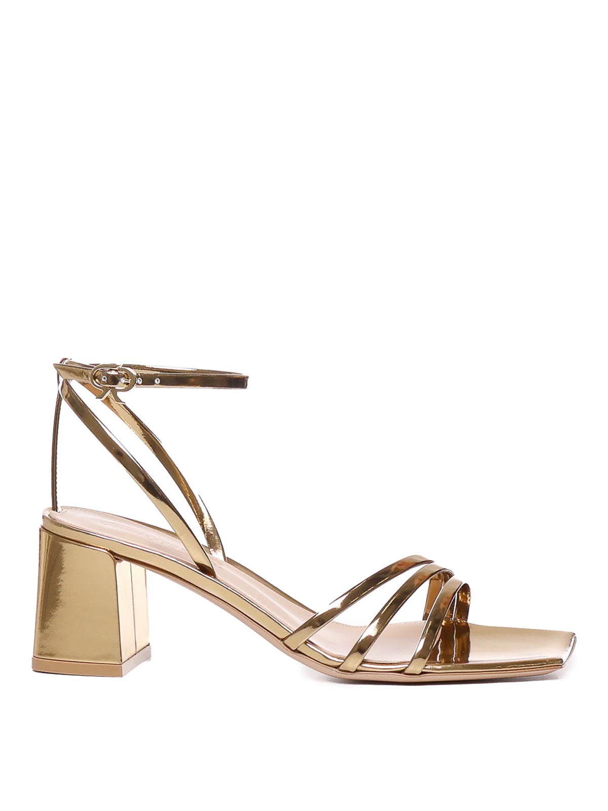 Gianvito Rossi Patent Leather Sandals In Beige