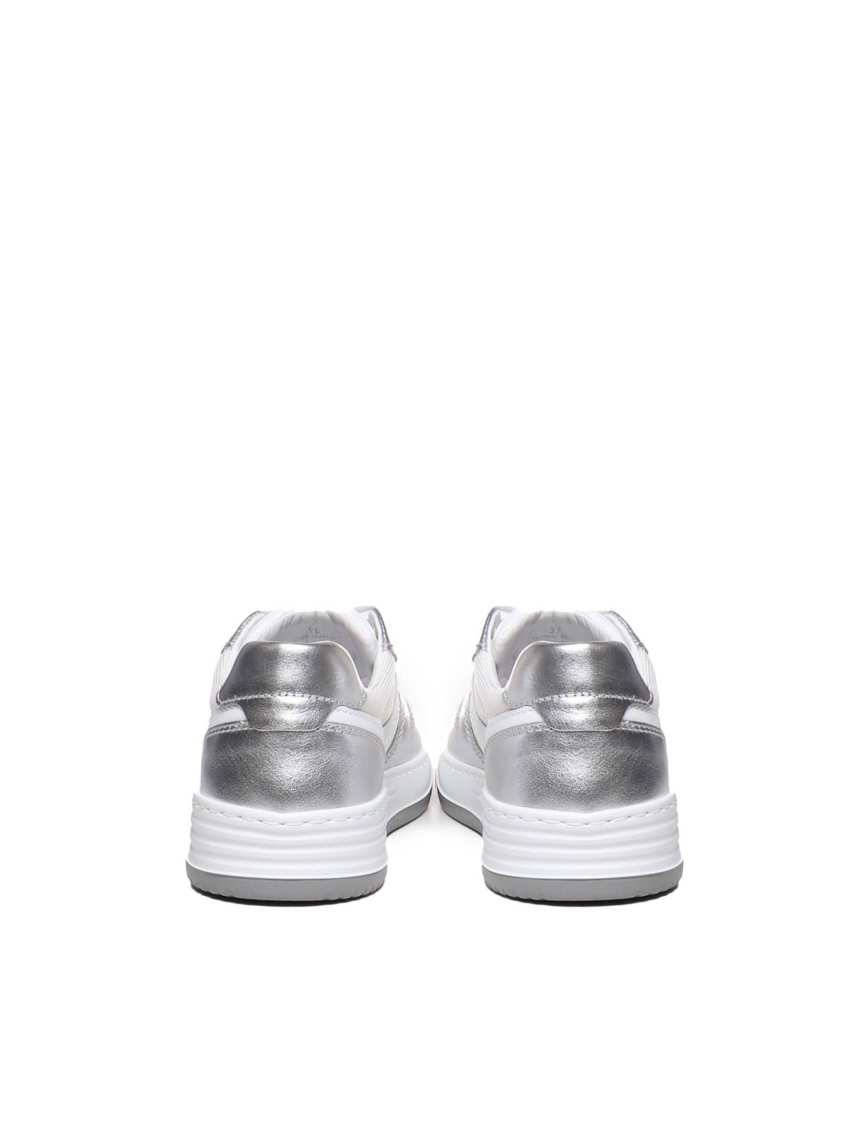 Shop Hogan 630 Sneakers With Metallic Inserts In Silver