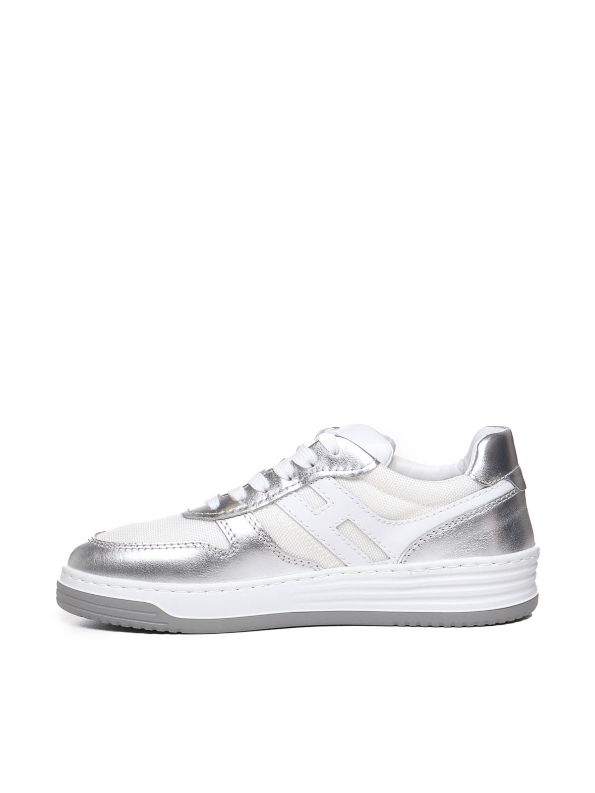 Shop Hogan 630 Sneakers With Metallic Inserts In Silver