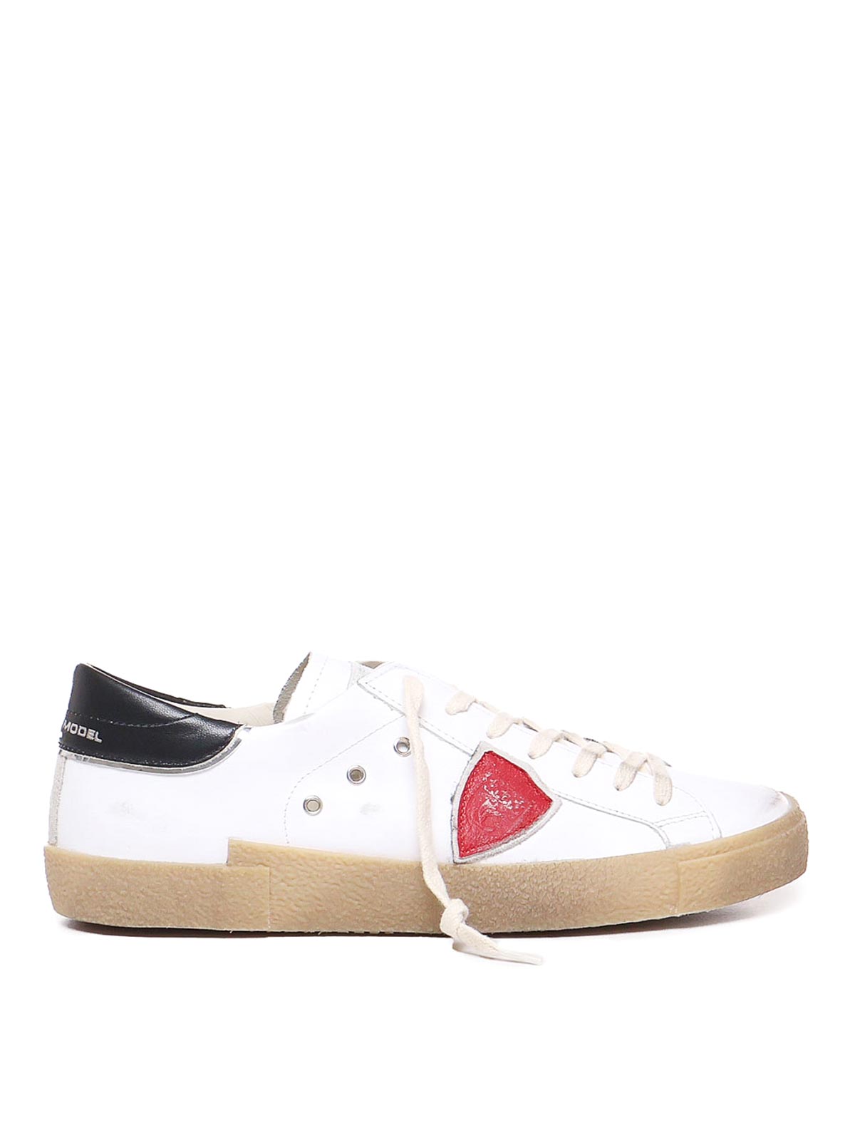 Philippe Model Distressed White Shoes