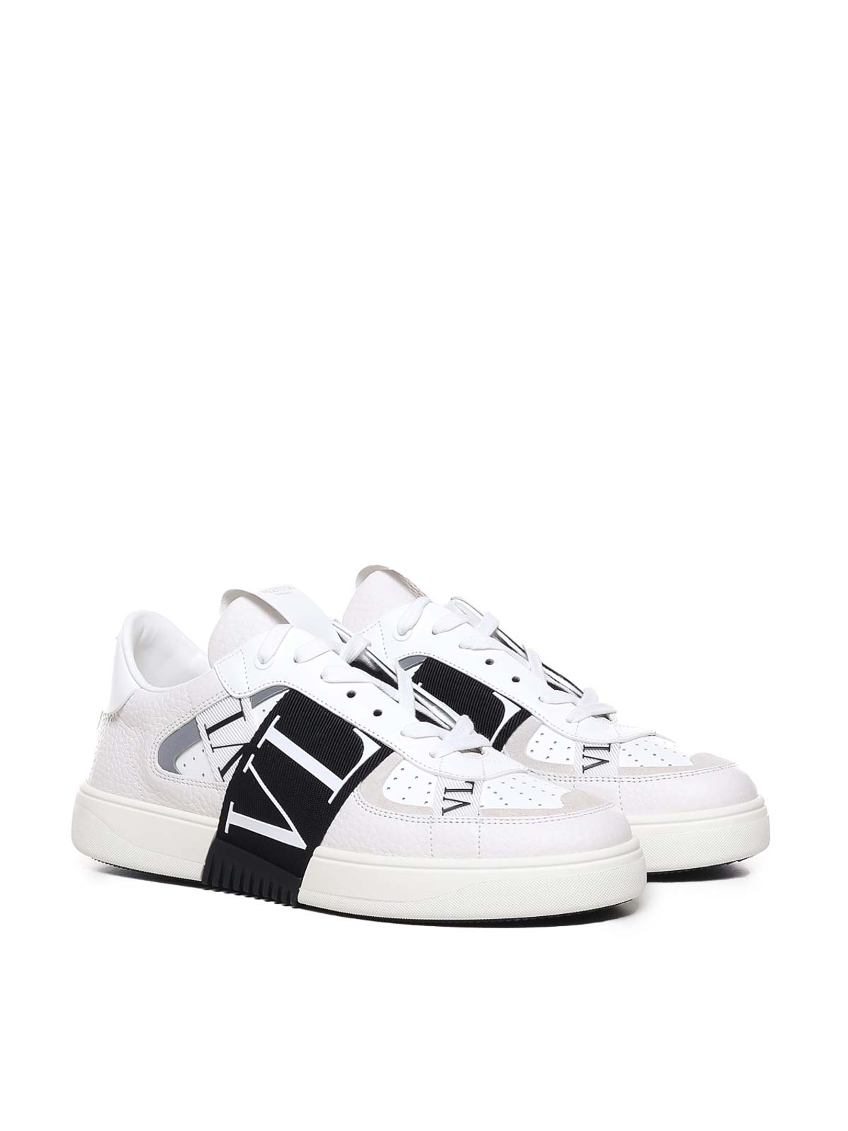 Shop Valentino Vl7n Sneakers In Calfskin In Black