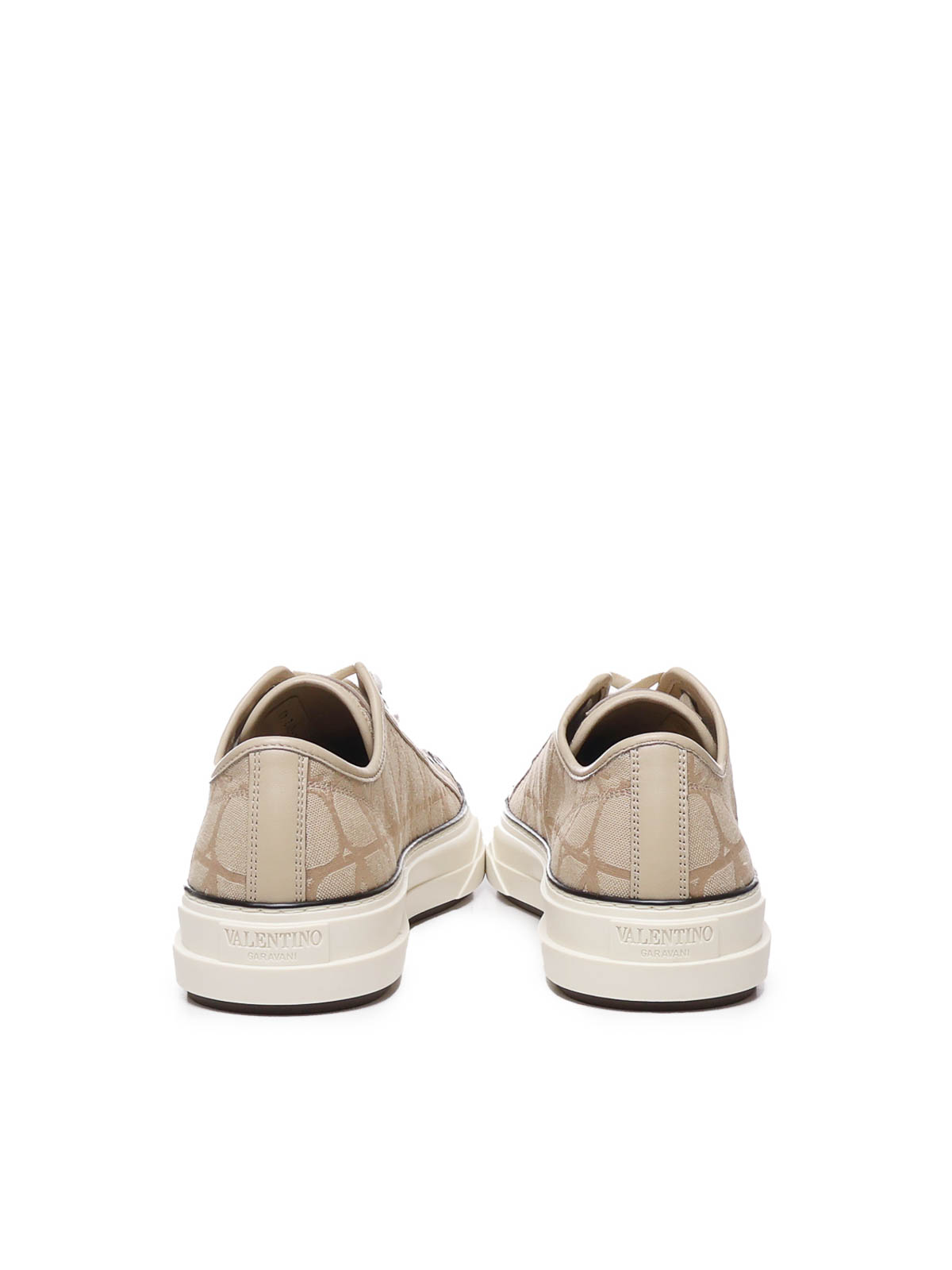 Shop Valentino Toile Iconographe Sneaker In Beige