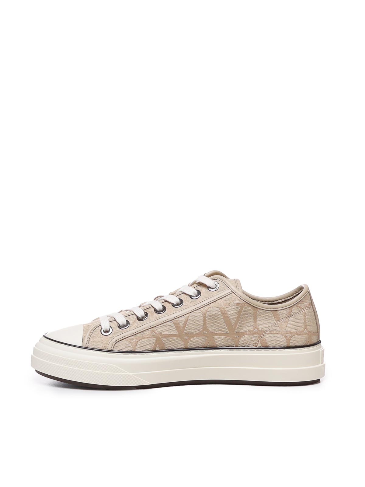 Shop Valentino Toile Iconographe Sneaker In Beige