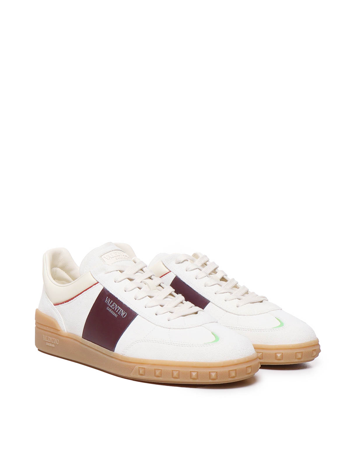 Shop Valentino Upvillage Sneakers With Logo In Burgundy