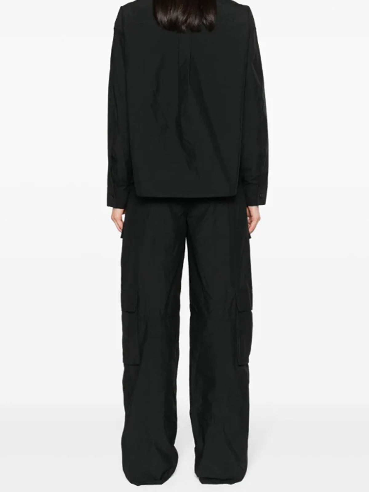 Shop Alexander Wang Cotton Blend Classic Collar Jumpsuit In Black
