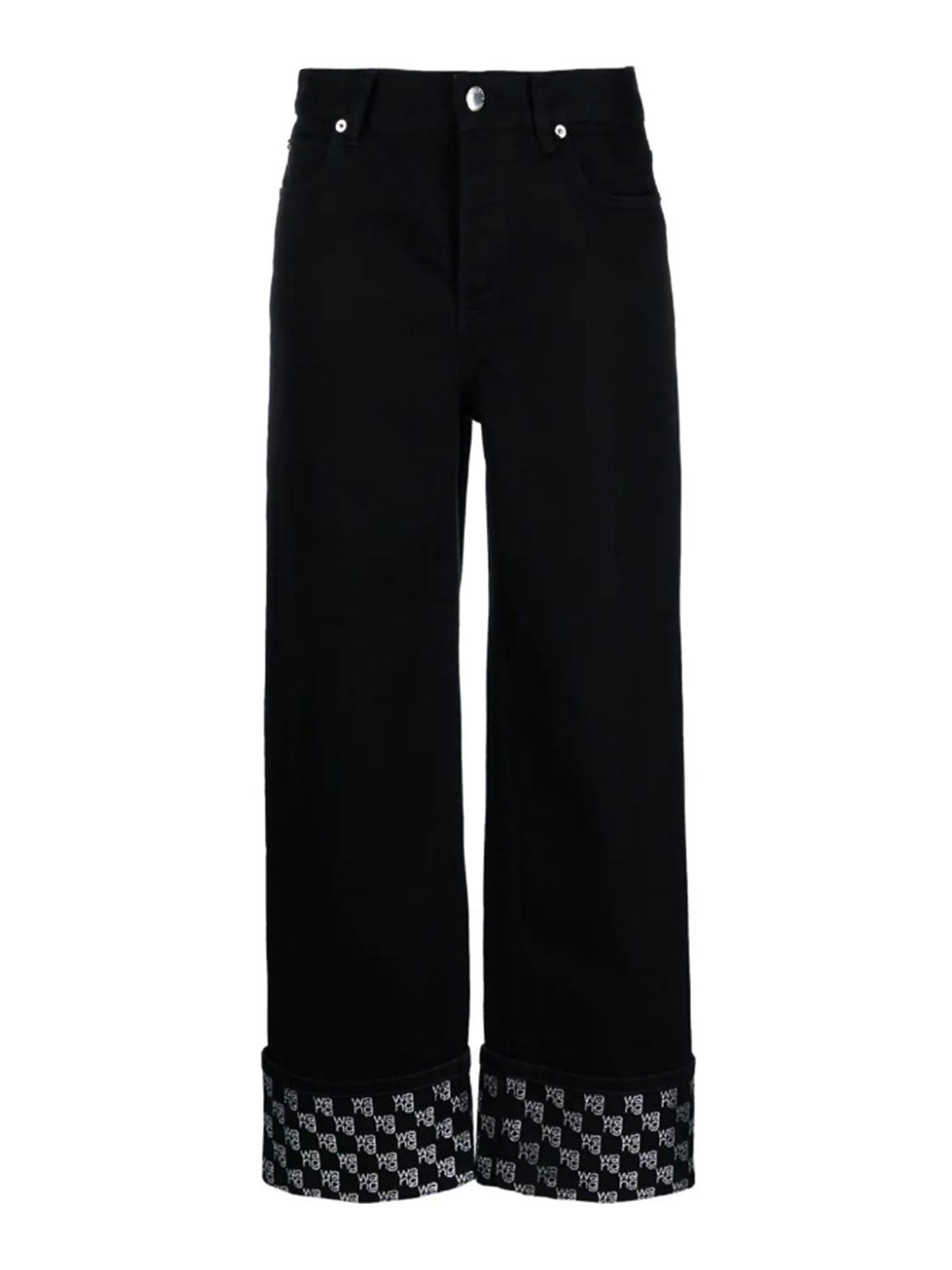 Shop Alexander Wang Jeans With Rhinestones In Black