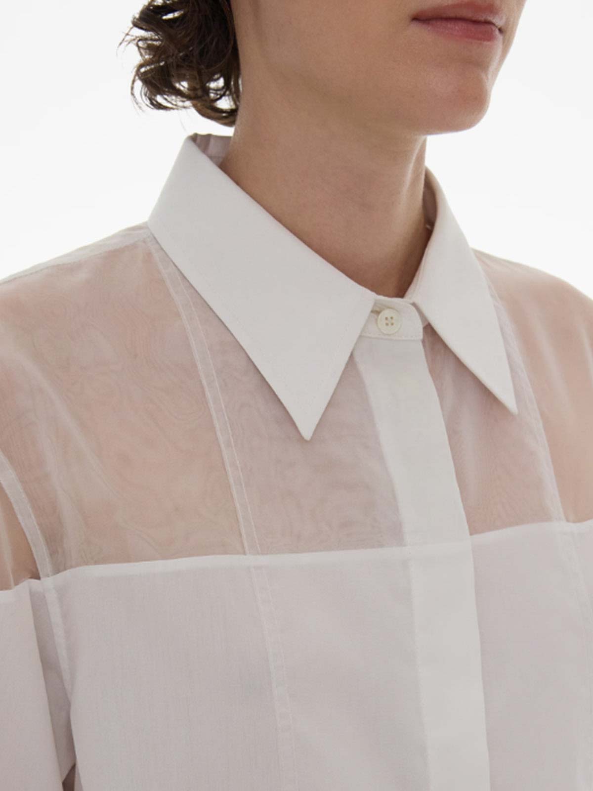 Shop Helmut Lang Transparent White Shirt