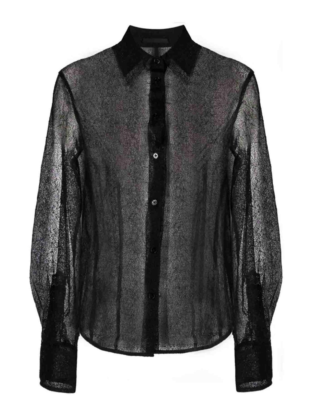 Helmut Lang Transparent Shirt In Black