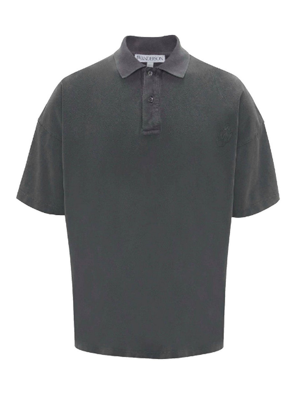 Shop Jw Anderson Polo Shirt With Logo In Grey