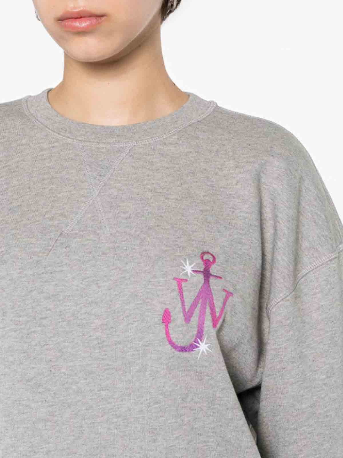 Shop Jw Anderson Sweatshirt With Logo In Grey