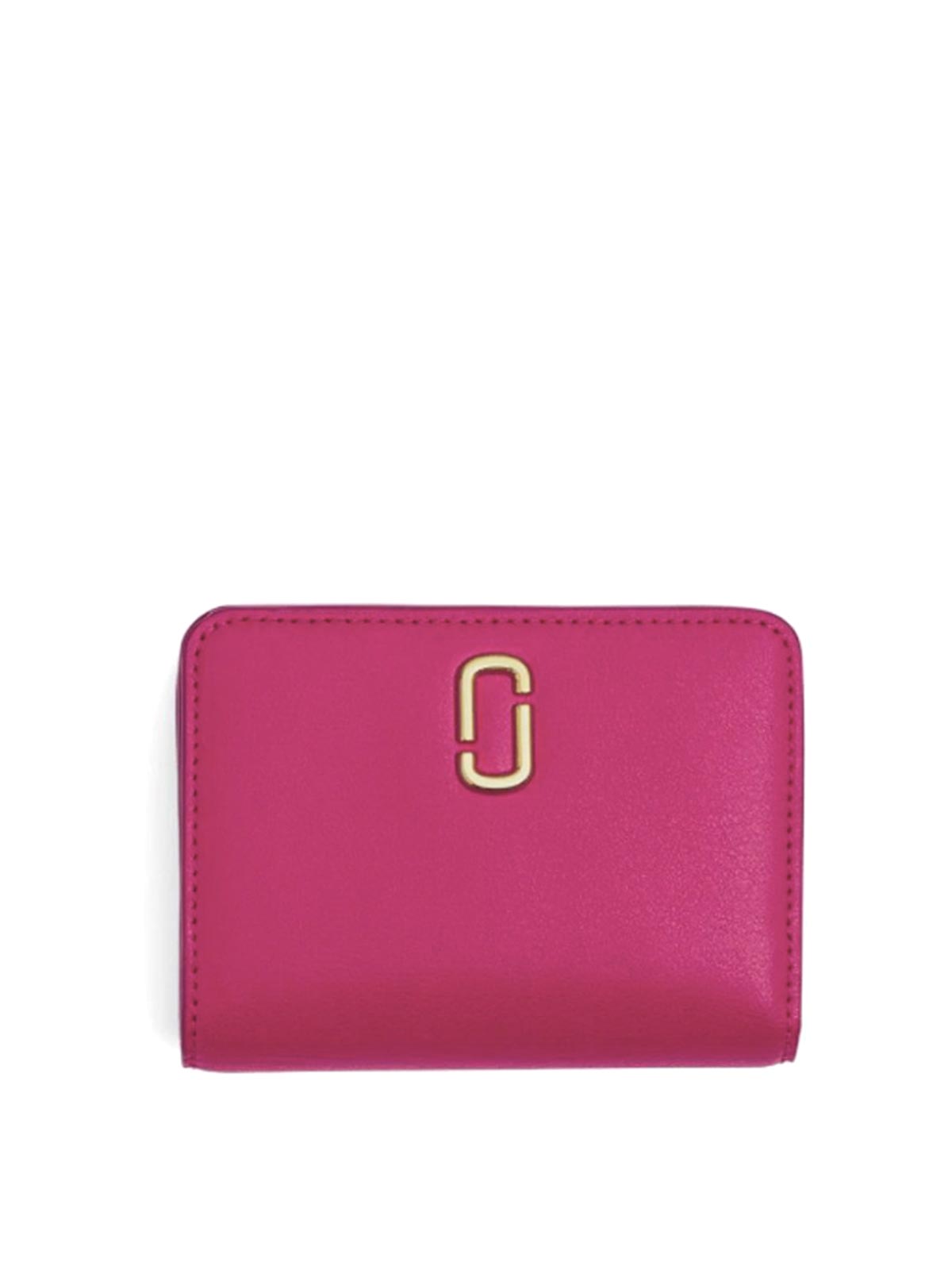Shop Marc Jacobs Leather Coin Purse With Logo In Multicolour
