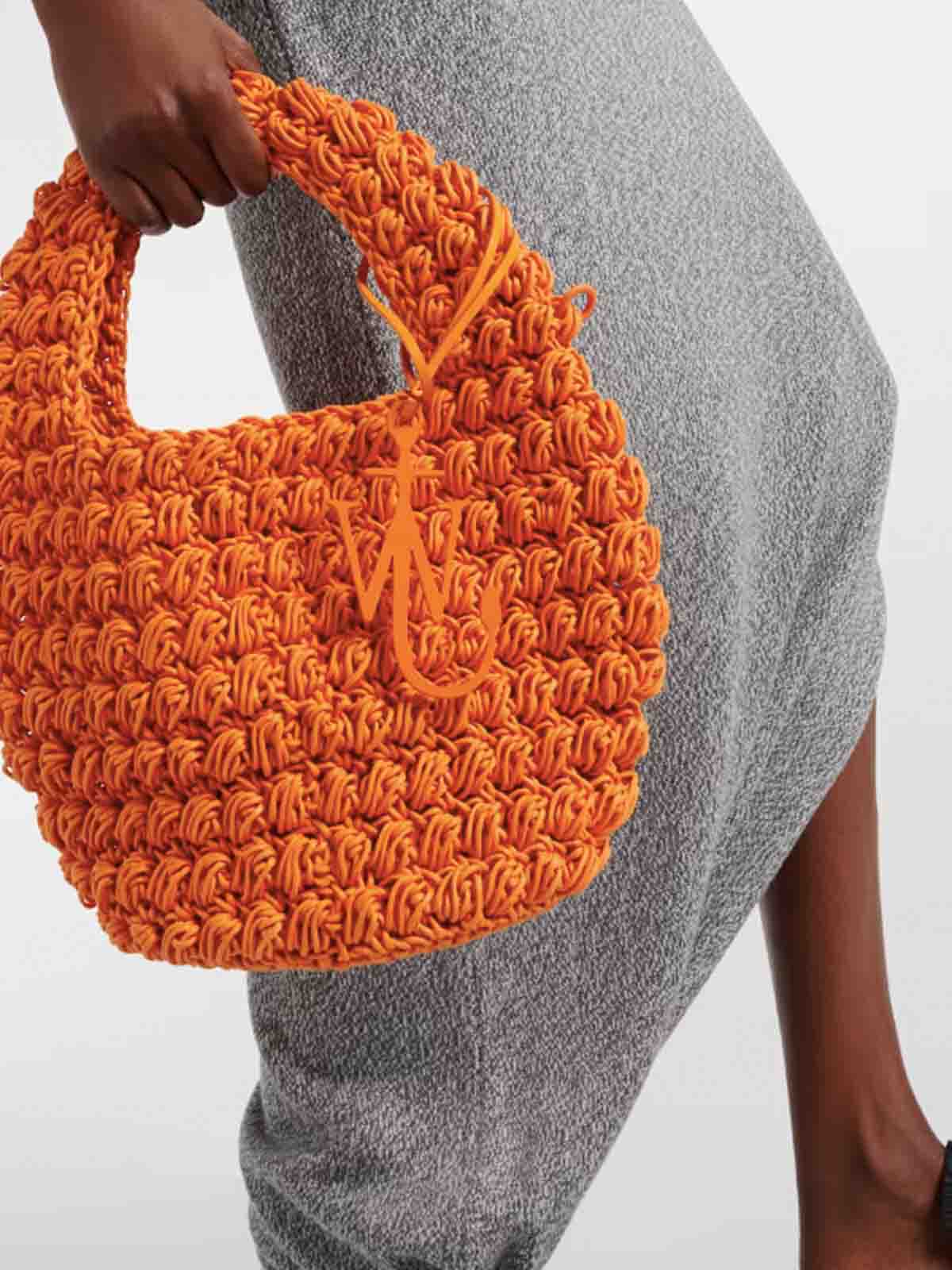 Shop Jw Anderson Popcorn Basket Bag In Orange