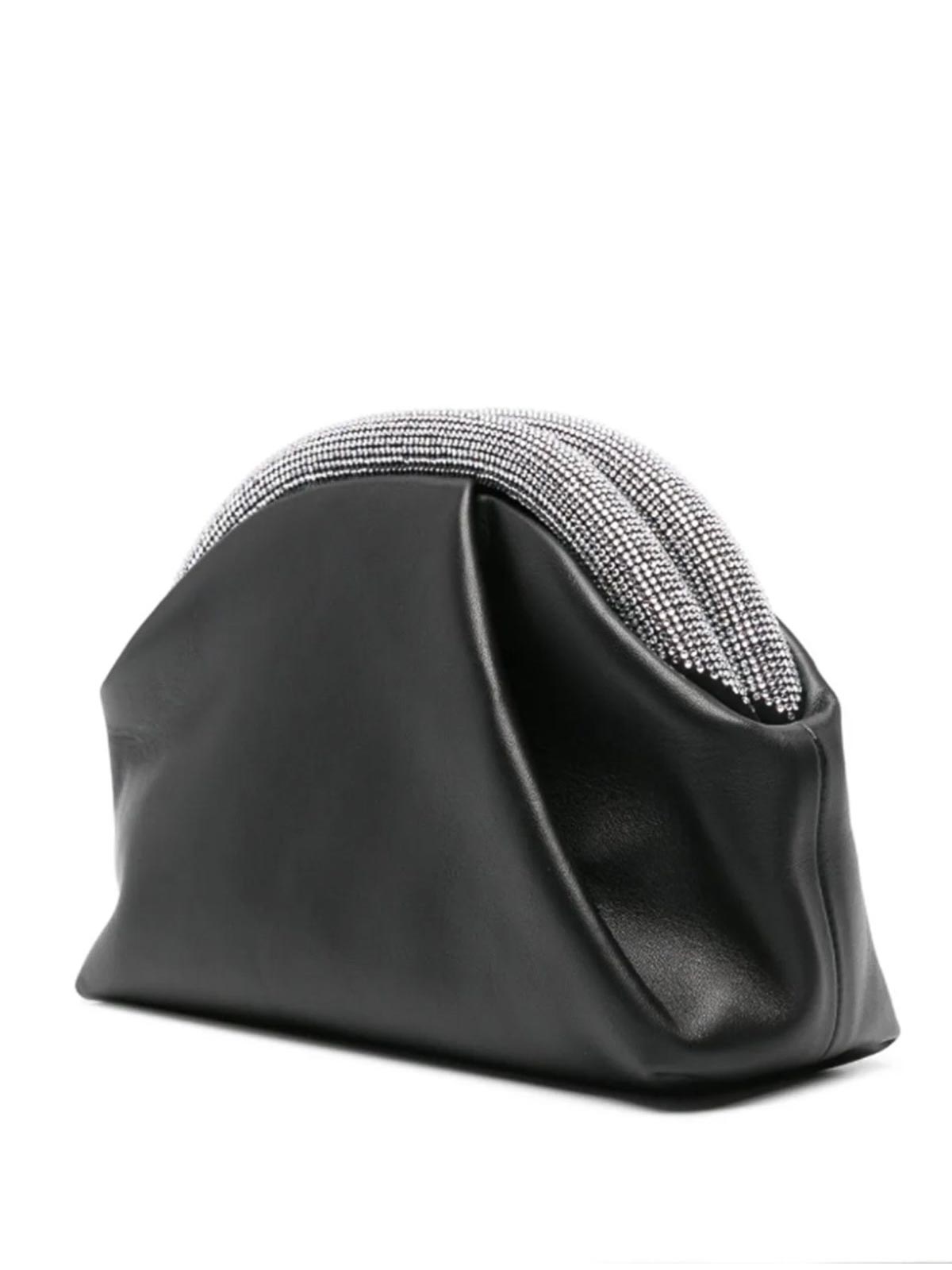 Shop Jw Anderson Mini Bumper-clutch Bag With Crystals In Black