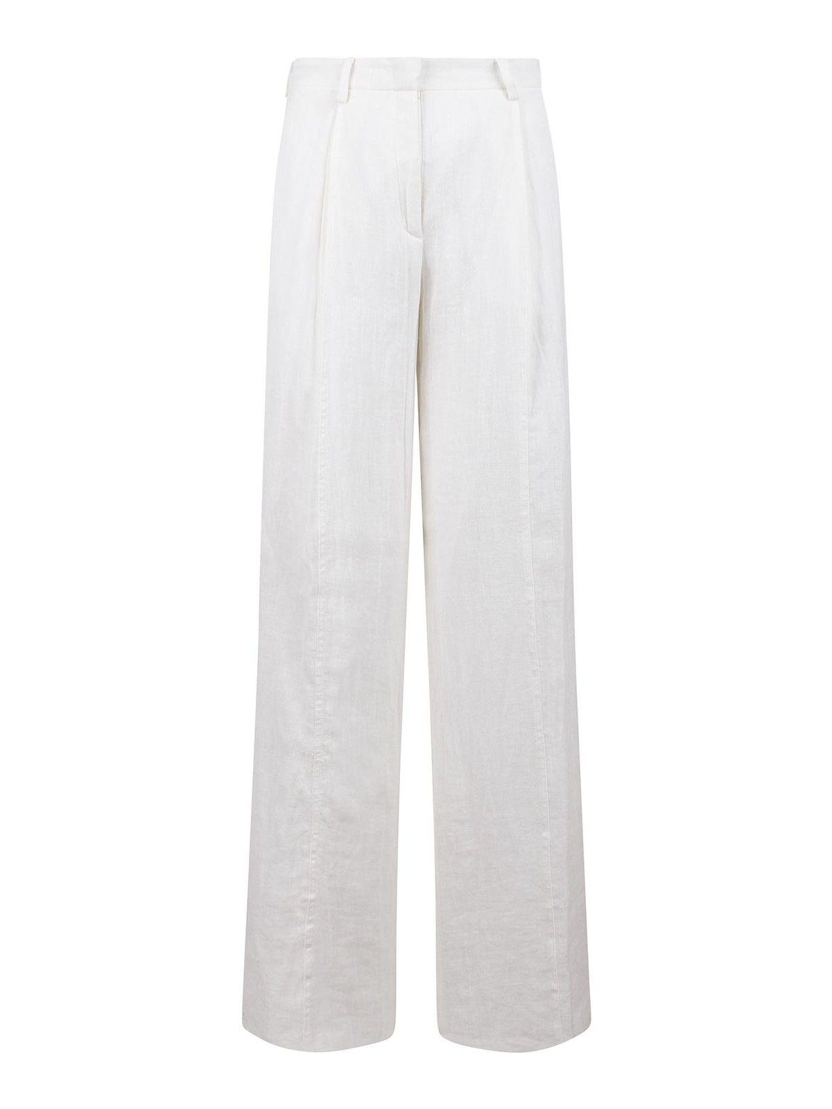 N°21 Wide Leg Trousers With Pleats In White