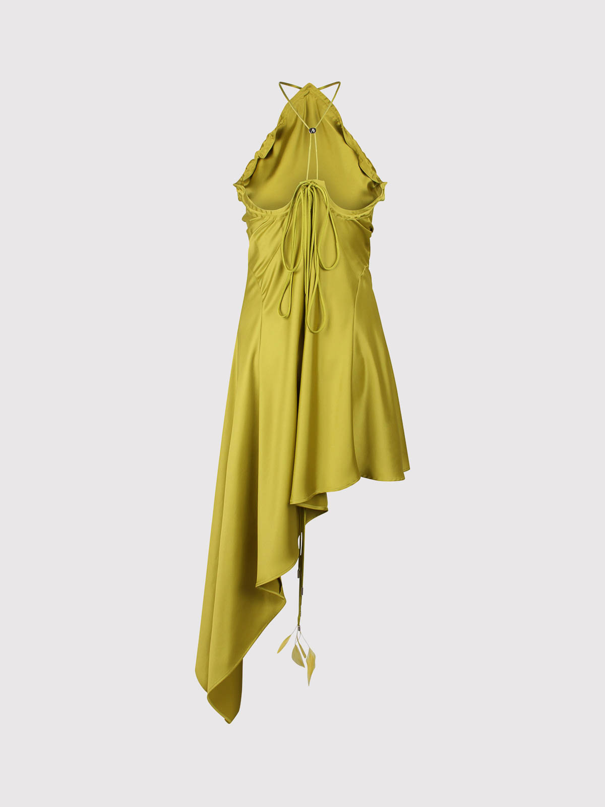 Shop Attico Midi Dress With Ruches In Green