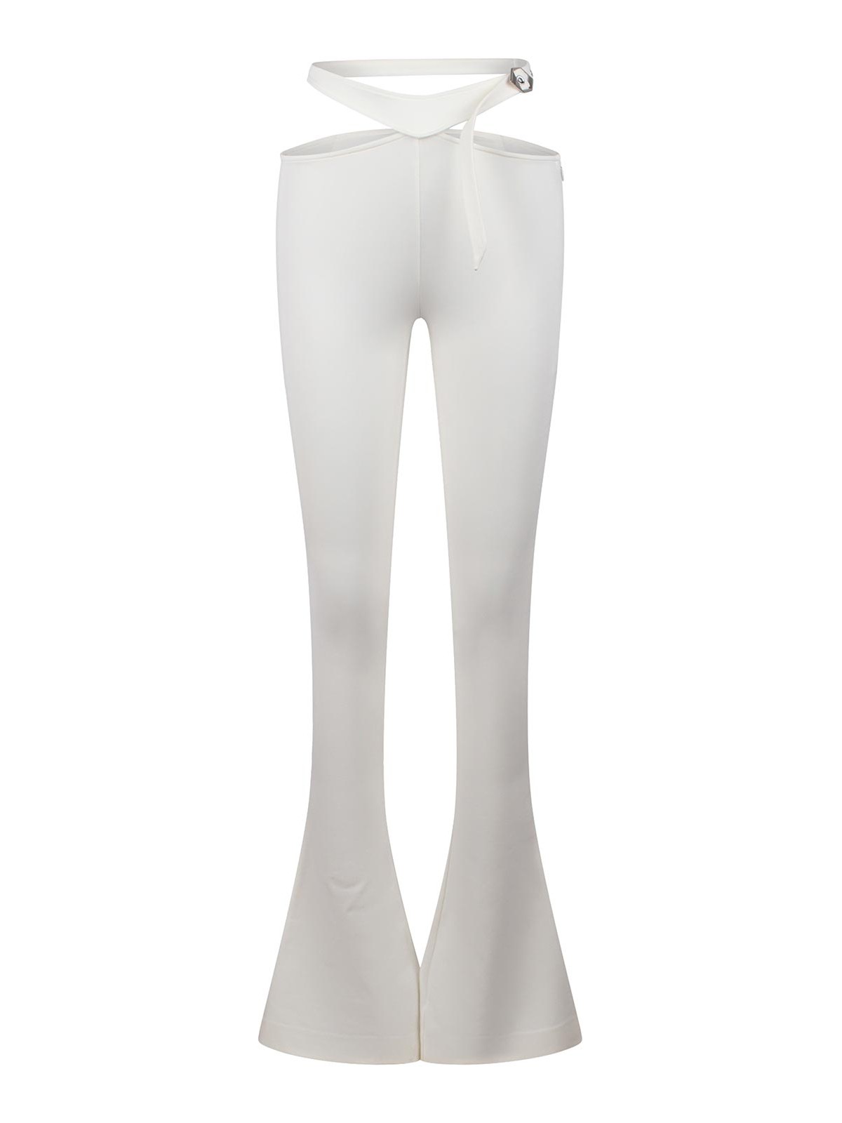 Attico Flared Trousers With Buckle In White