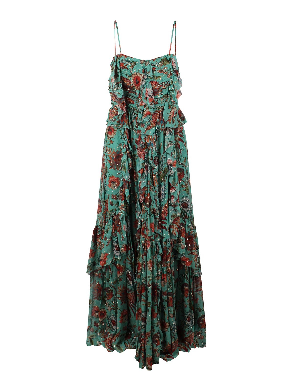 Shop Ulla Johnson Colette Long Floral Dress In Multicolour