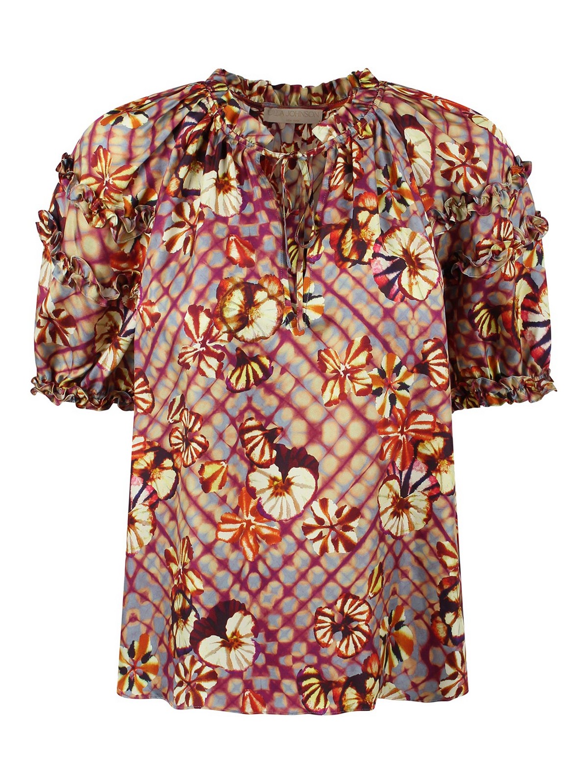 Shop Ulla Johnson Annabella Blouse With Flowers In Multicolour