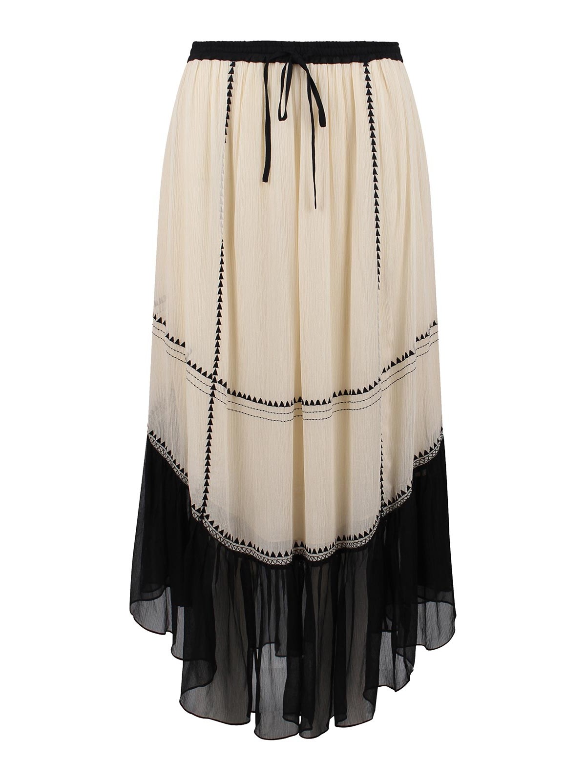Shop Ulla Johnson Long Silk Skirt In Beige