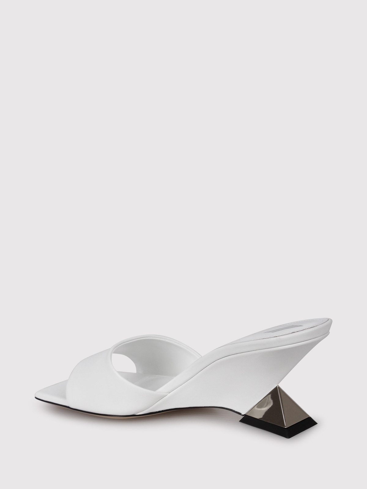 サンダル・ミュール THE ATTICO White leather Cheope mules (241WS605L001H 641) The Attico Cheope Mules - White - Women | 241WS605L001H641