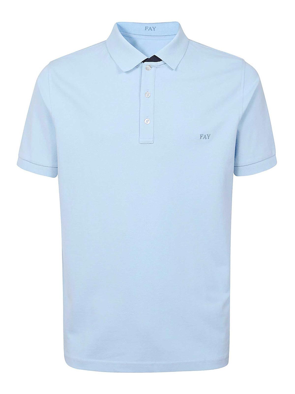 Shop Fay Polo Shirt In Light Blue