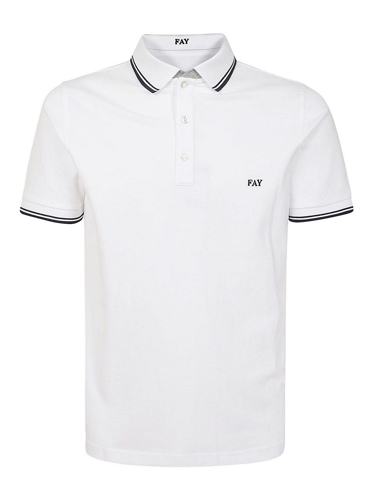 Fay Piquet Stretch Contry Club Polo Shirt In White