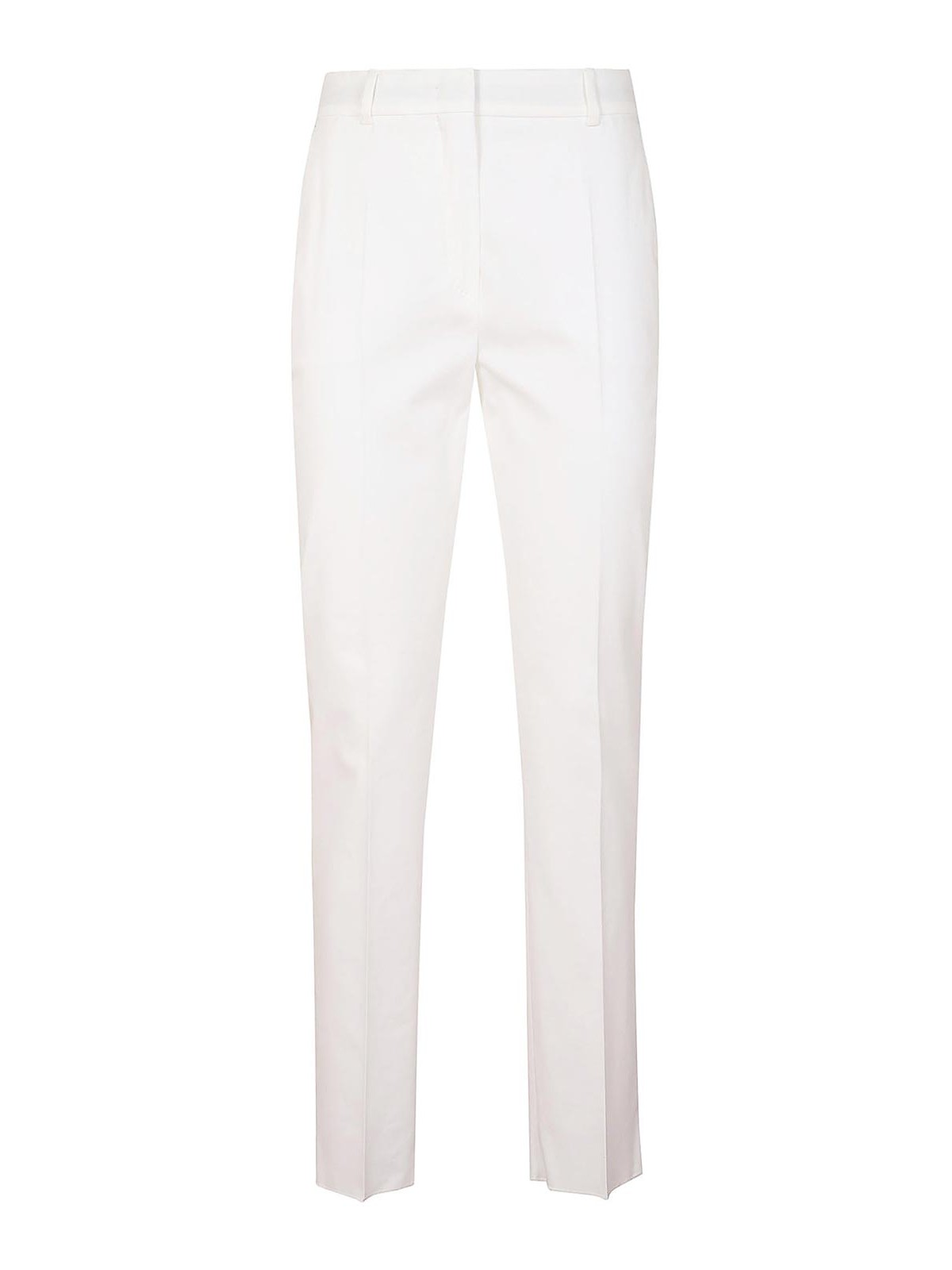 Max Mara Stretch Satin Trousers In White