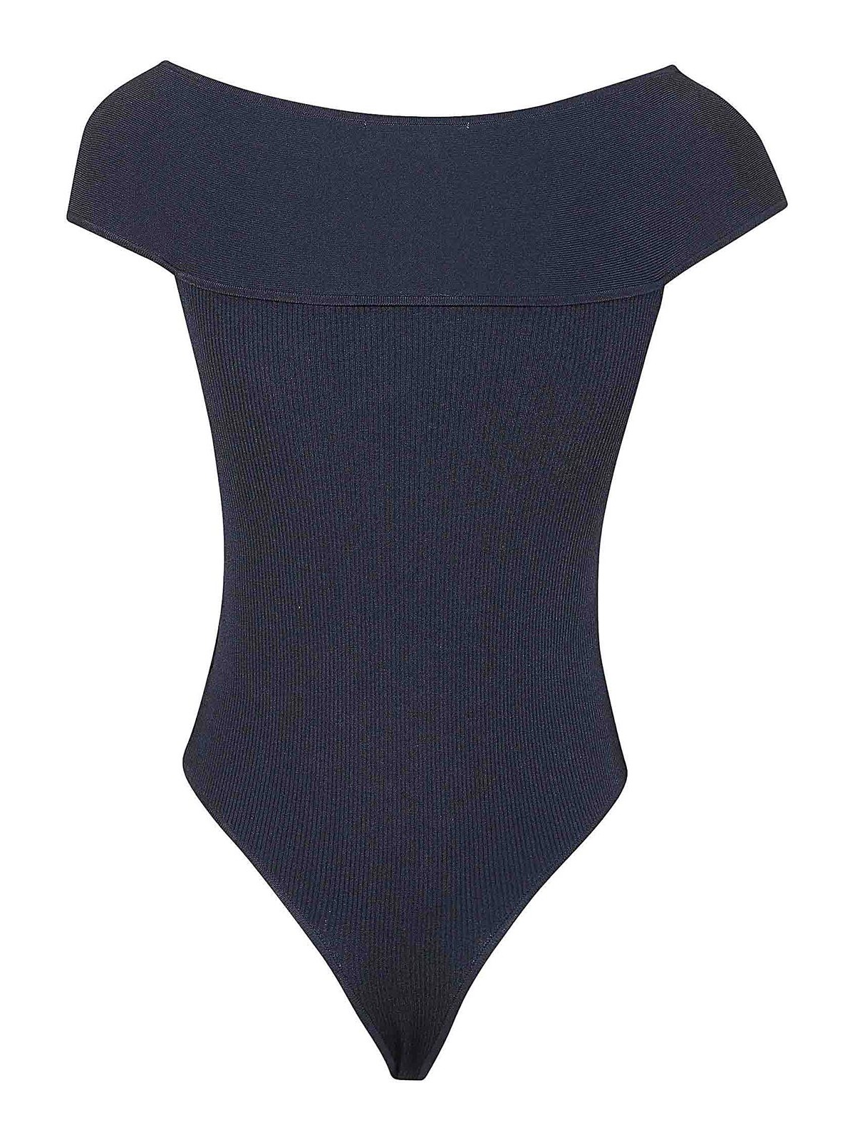 Shop Michael Kors Blue Ribbed Jersey Bodysuit