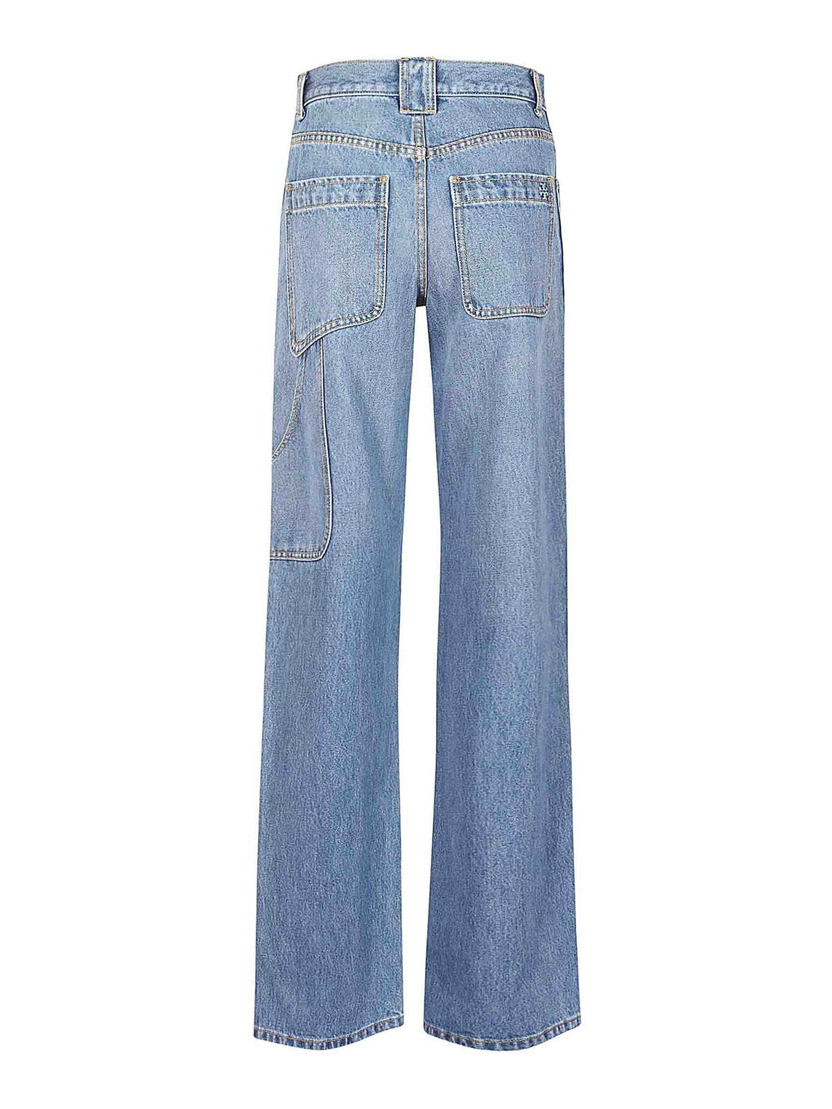 Shop Tory Burch Vintage Denim Jeans Zip Patch Iconic In Dark Wash