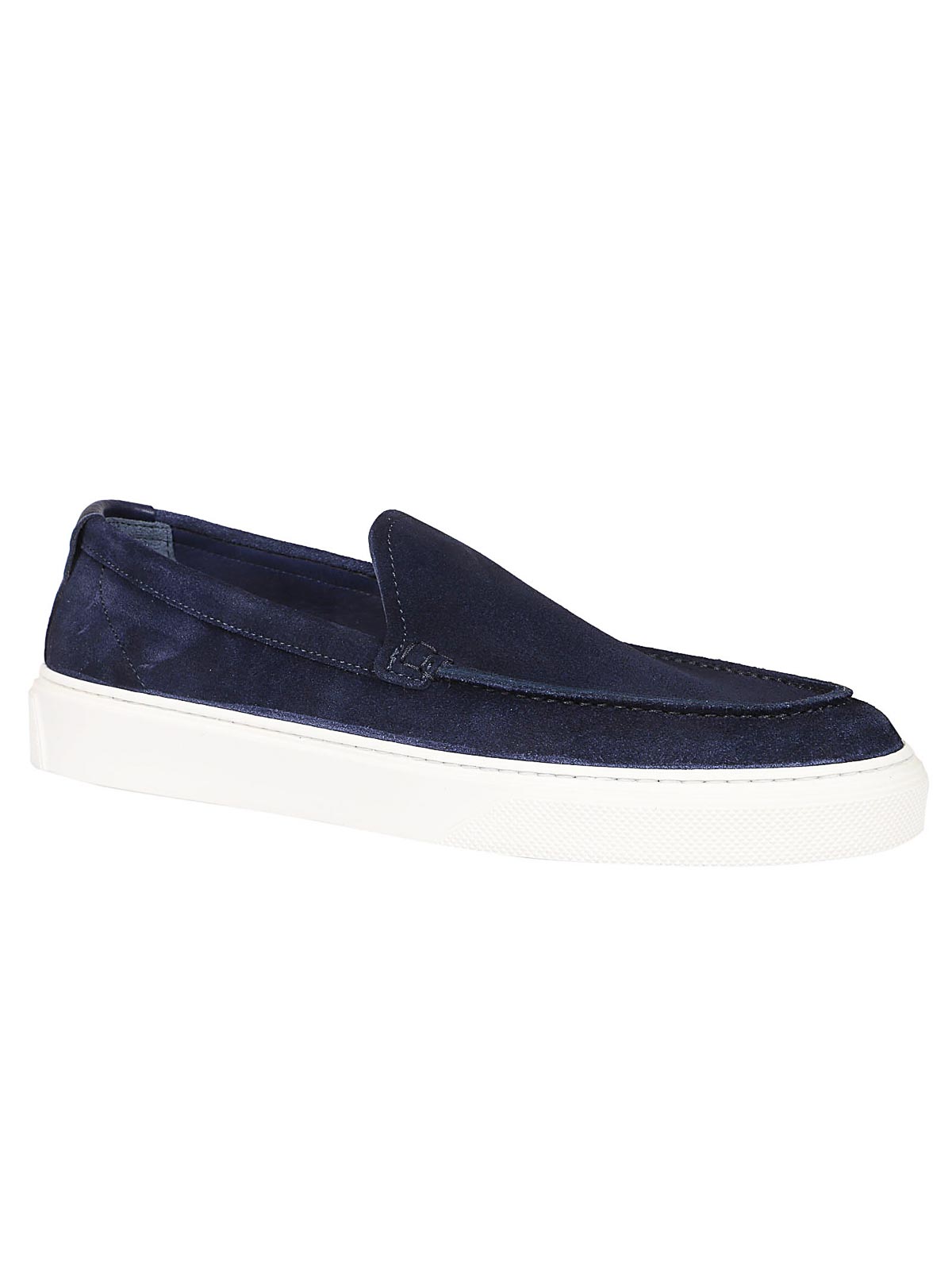 Shop Woolrich Blue Suede Loafers
