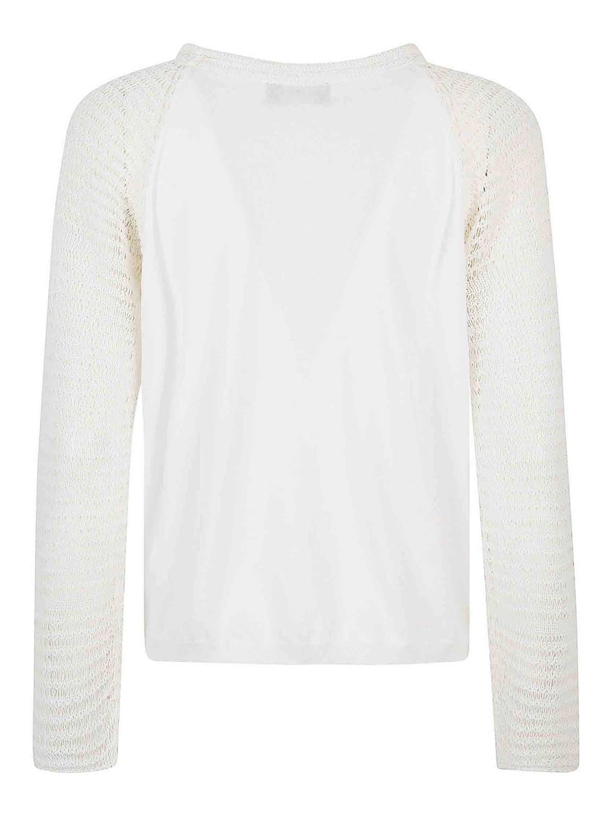 Shop Cividini Mesh Sleeve Shirt In Blanco