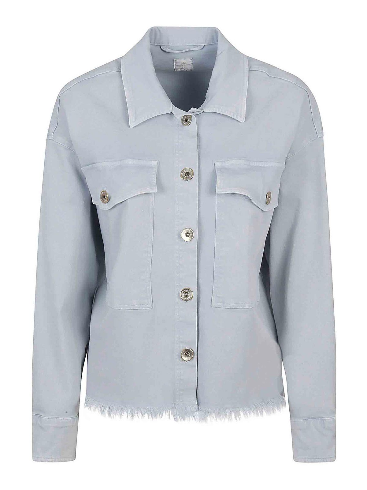 Shop Eleventy Cotton Jacket In Gris Claro