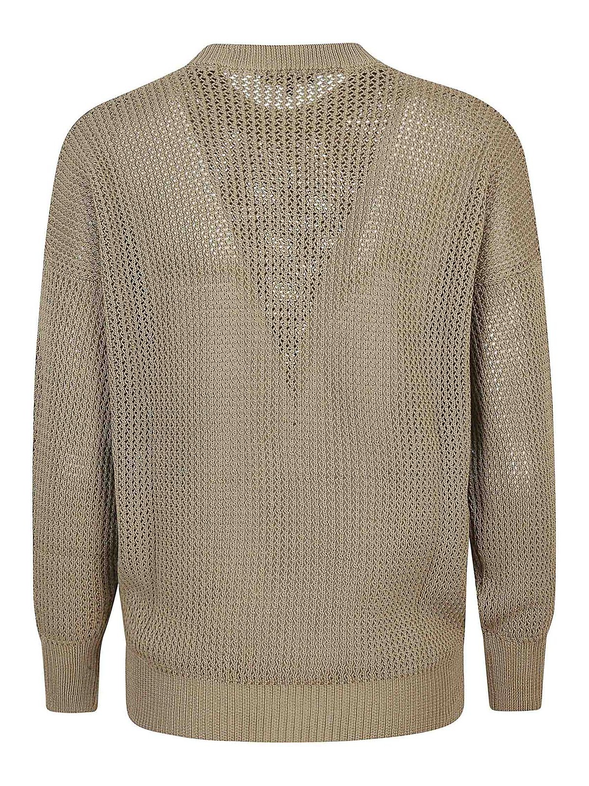Shop Fay Cotton Mesh Sweater In Verde