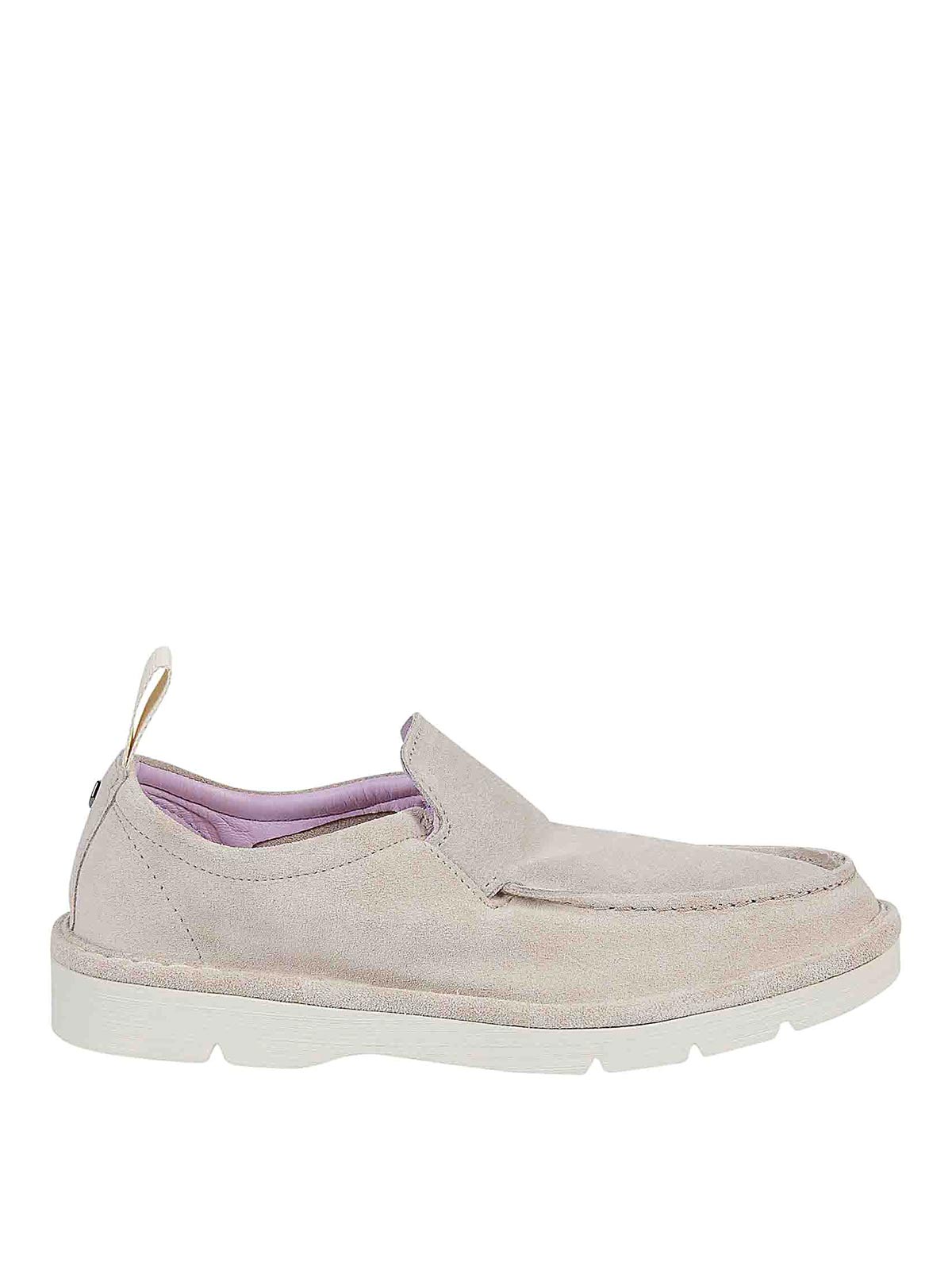 Shop Pànchic Suede Moccasin In Grey