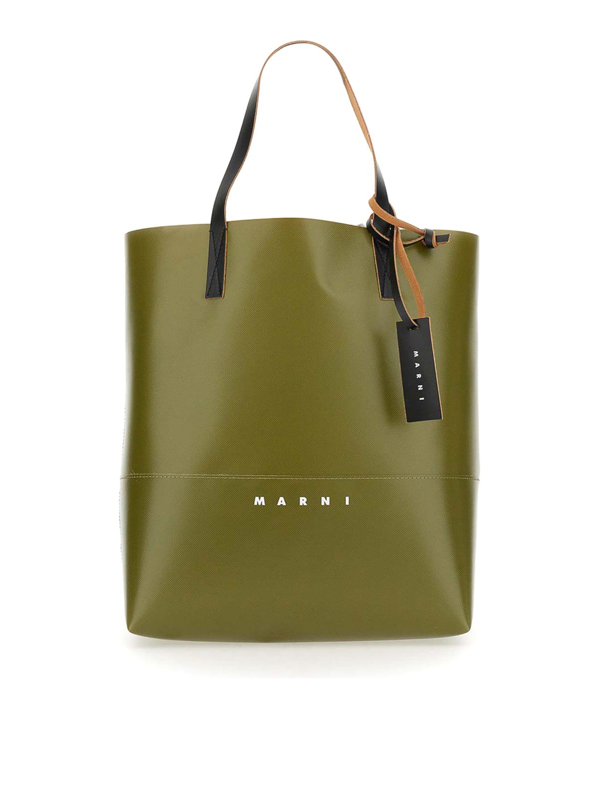 Shop Marni Shopping Bag With Logo In Green