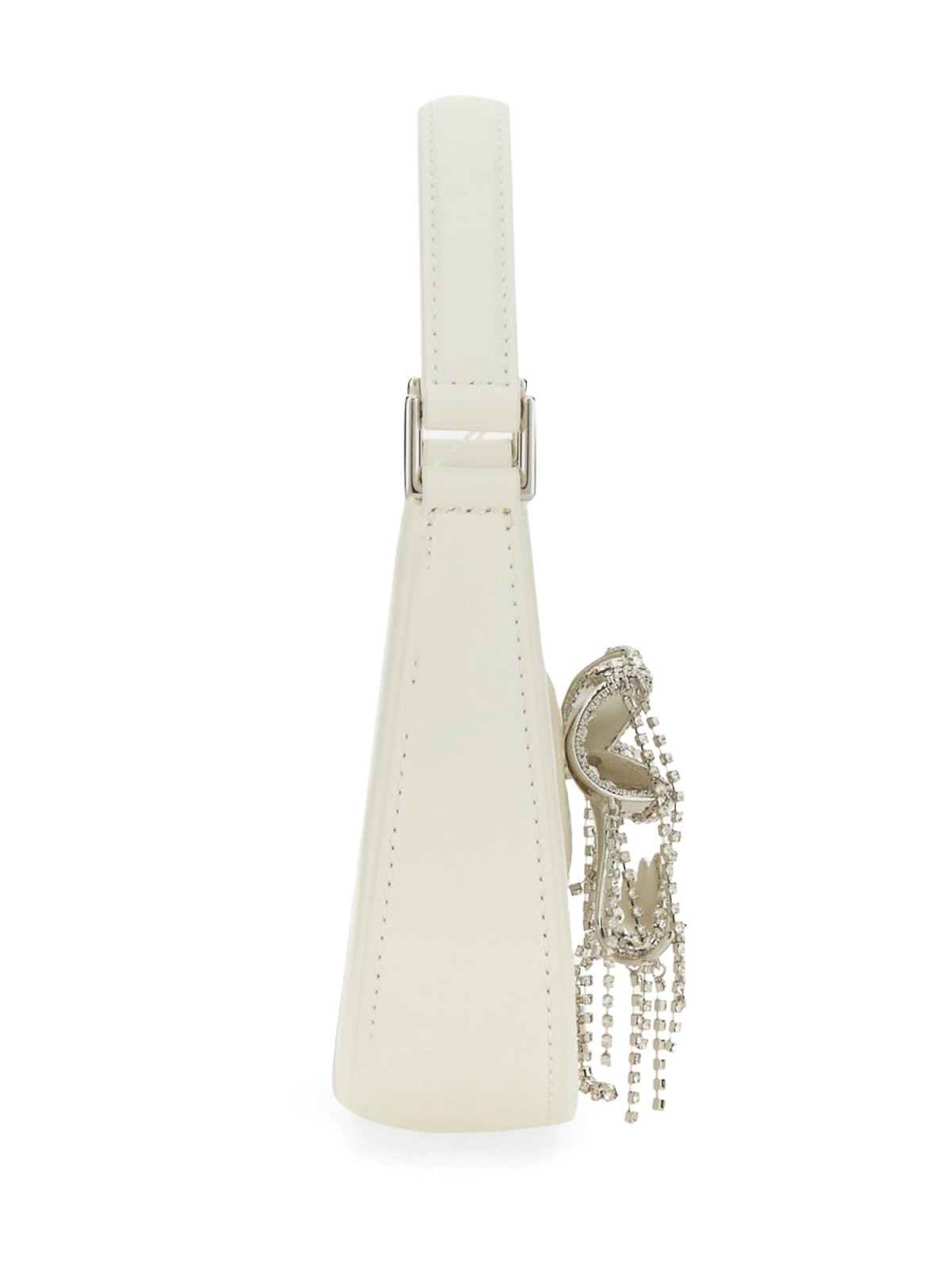 Shop Self-portrait Bow Leather Bag In White