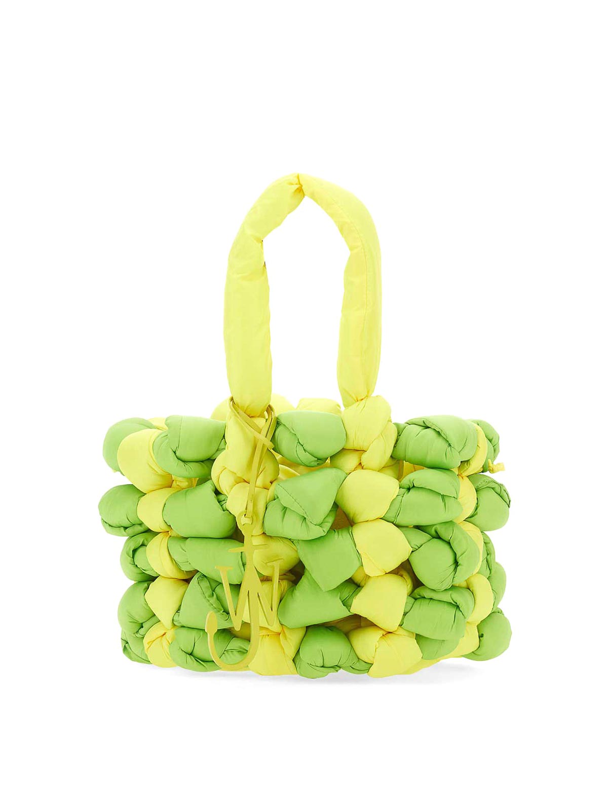 Shop Jw Anderson Small Woven Tote Bag In Green