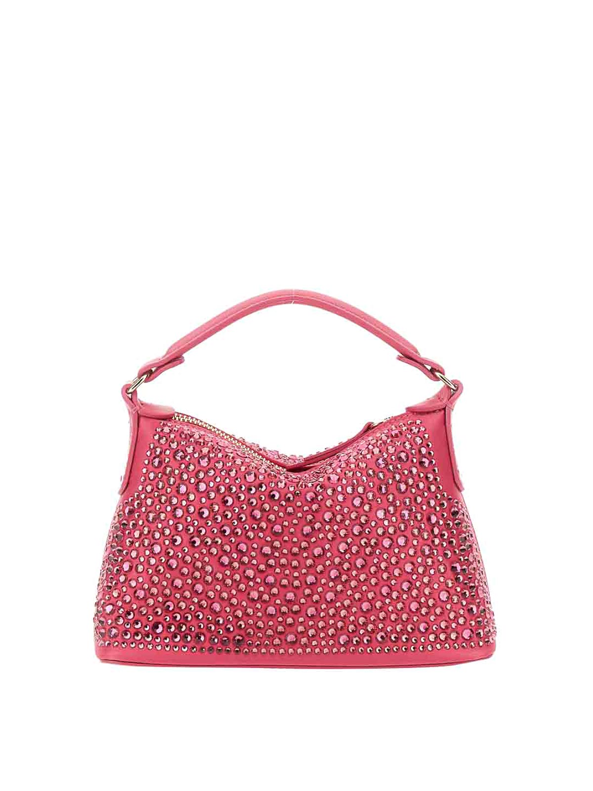 Leonie Hanne Mini Hobo Bag With Rhinestones In Pink