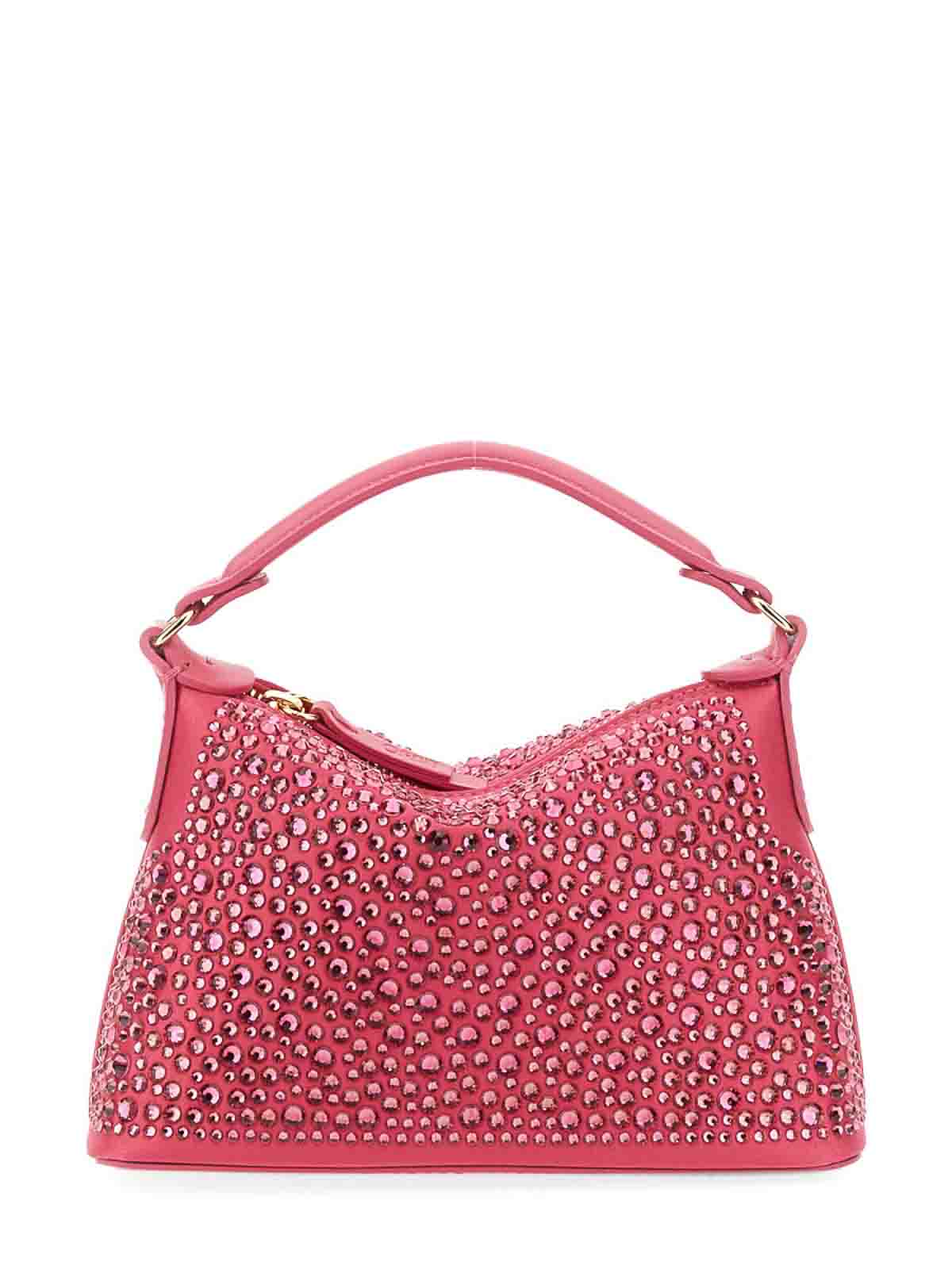 Shop Leonie Hanne Mini Hobo Bag With Rhinestones In Multicolour