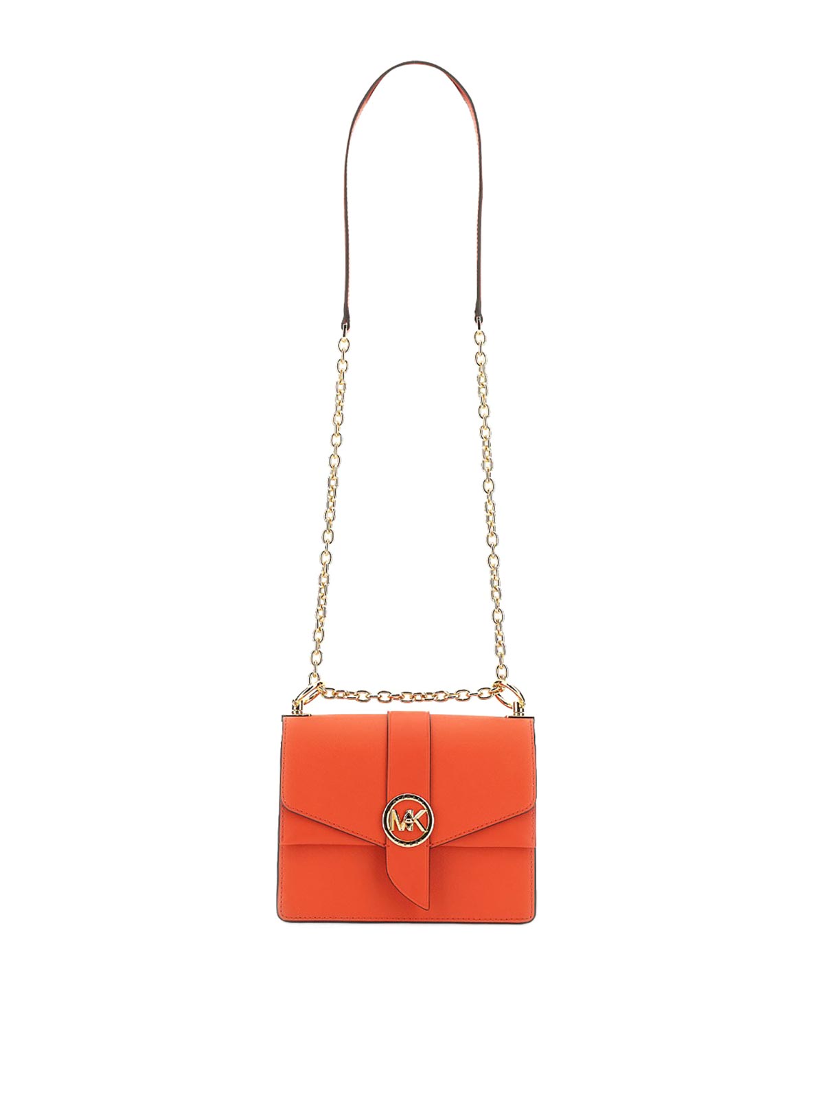 Shop Michael Michael Kors Greenwich Small Shoulder Bag In Orange