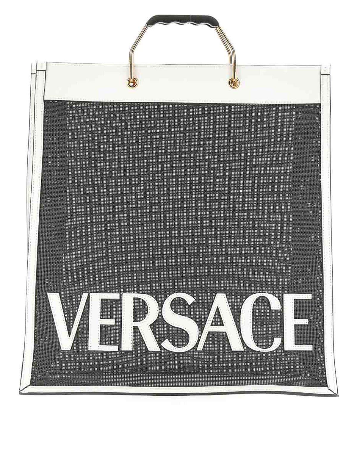 Shop Versace Shopper Bag With Logo In White