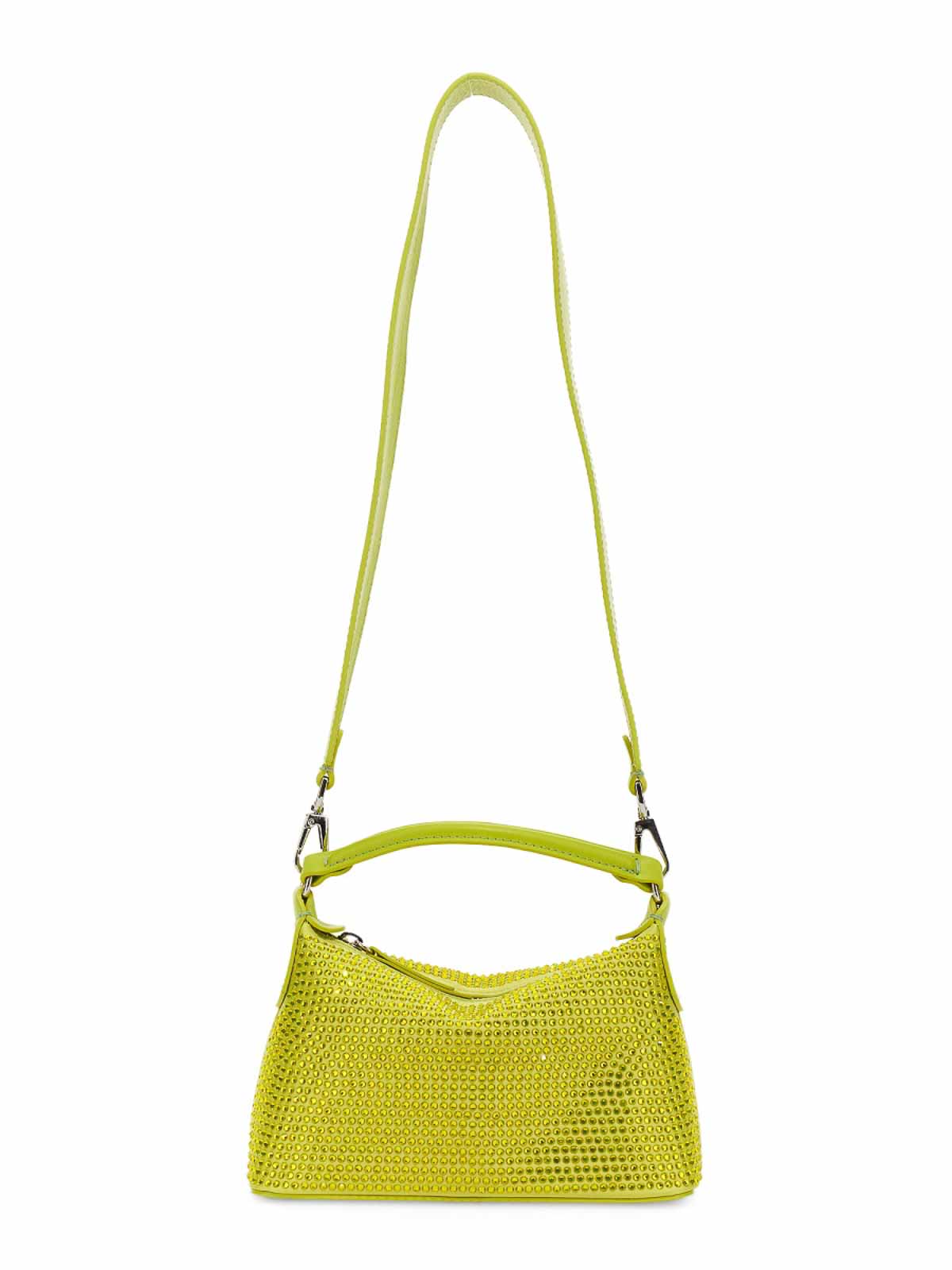 Shop Leonie Hanne Hobo Rhinestones Bag In Yellow