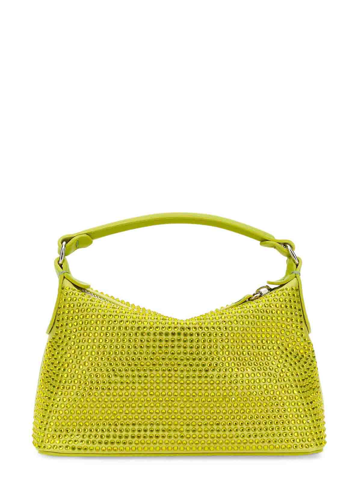 Shop Leonie Hanne Hobo Rhinestones Bag In Yellow