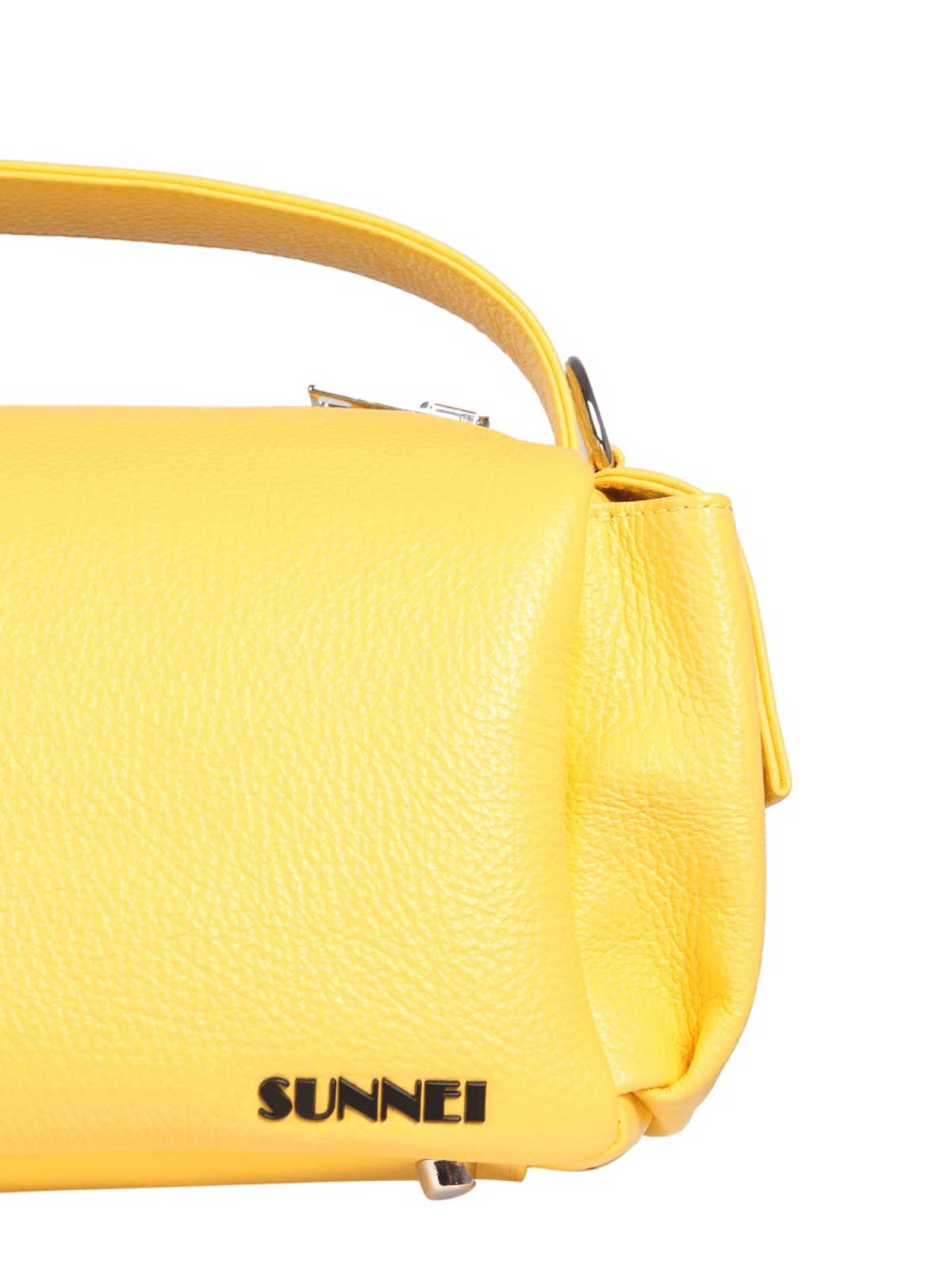 Shop Sunnei Leather Bag In Yellow