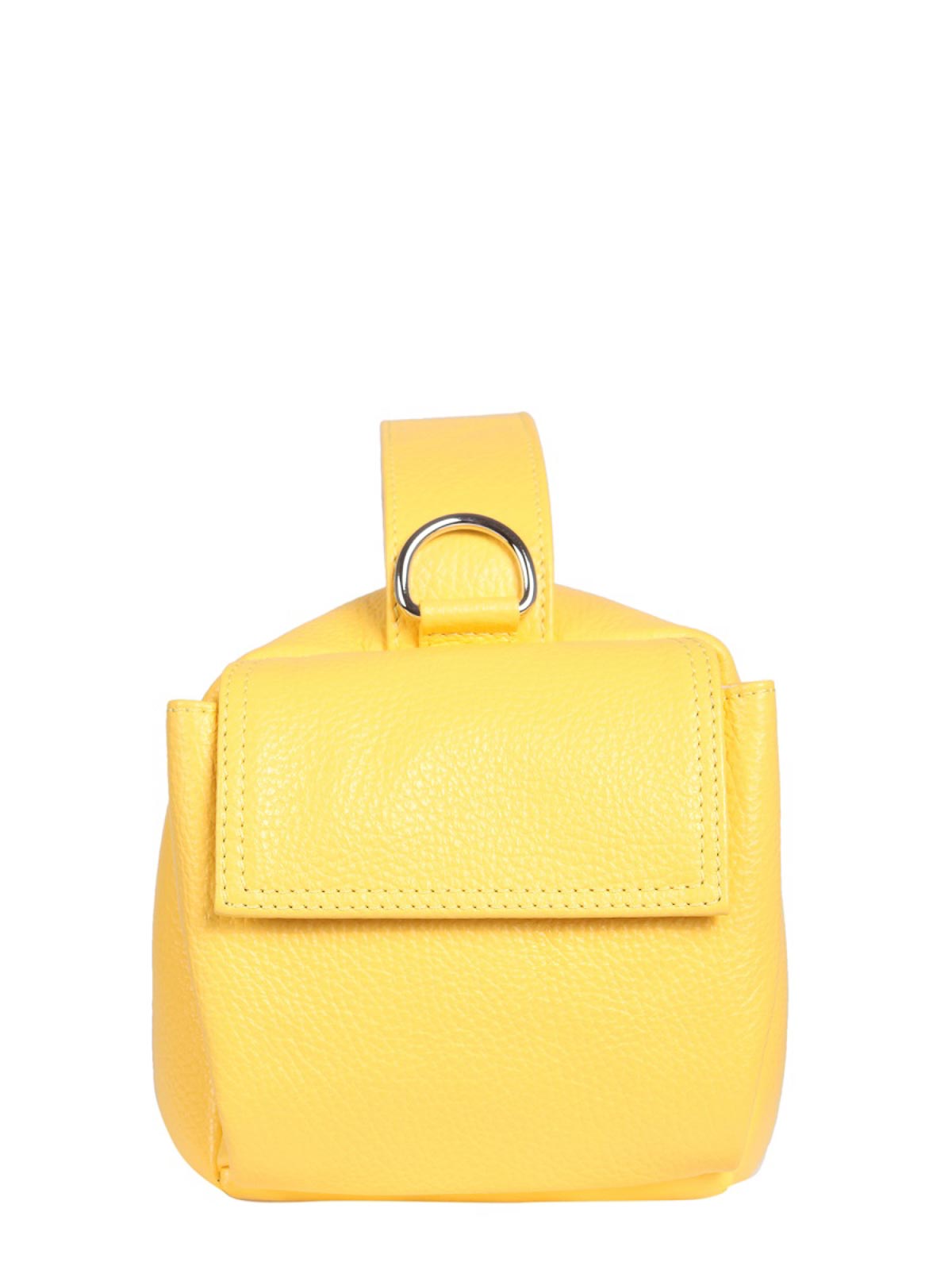 Shop Sunnei Leather Bag In Yellow
