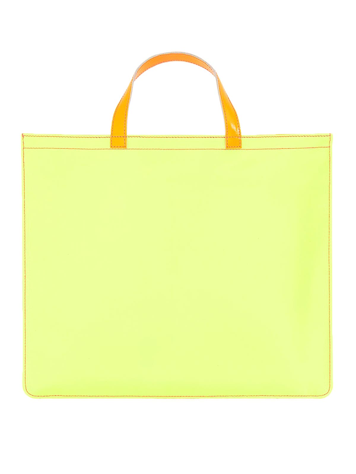 Shop Comme Des Garçons Super Fluo Leather Tote Bag In Multicolour