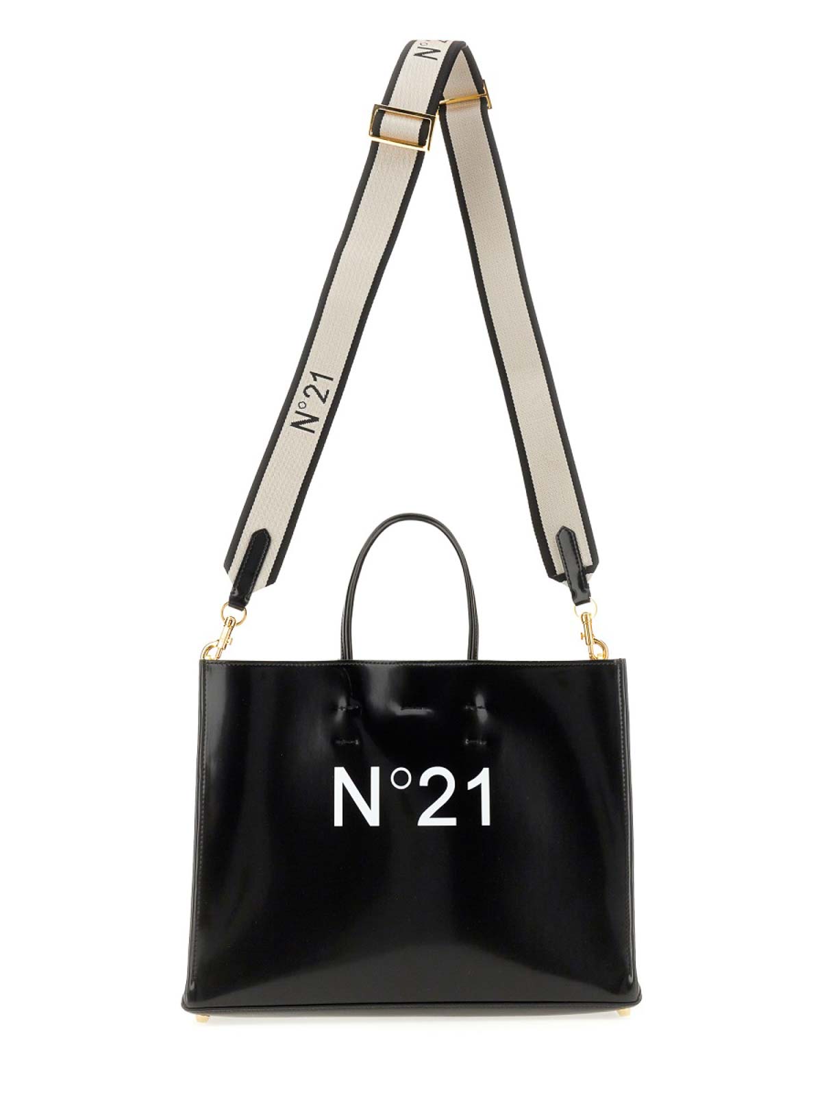 Shop N°21 Shopper Bag With Logo In Black