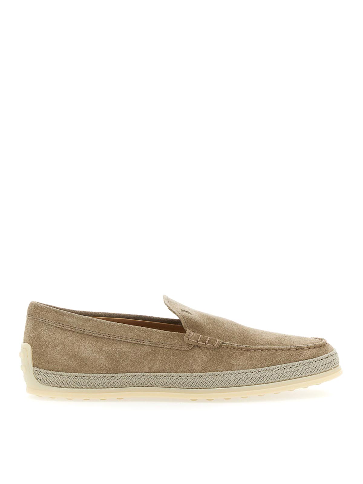 Shop Tod's Leather Slip-on Loafer In Light Grey