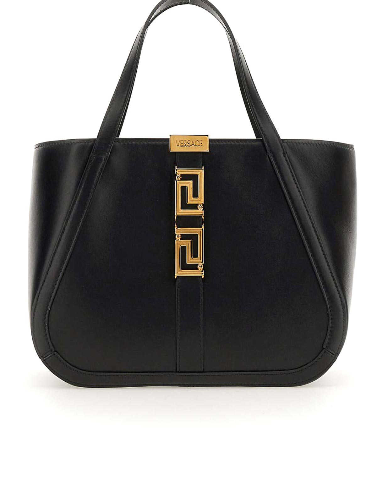 Shop Versace Goddess Greek Shopper Bag In Black