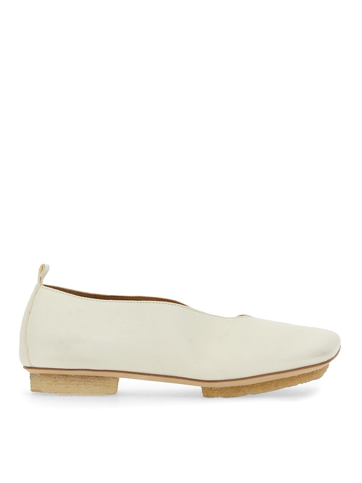 Shop Uma Wang Leather  Ballet Shoes In White